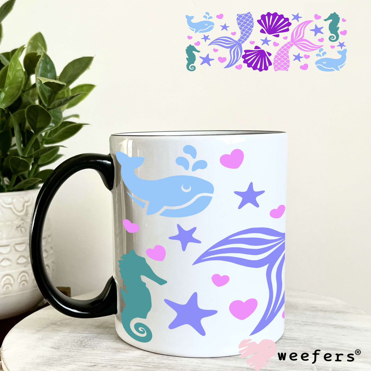 Mermaid Dreams UV DTF Cup Wrap 11oz Coffee Mug Weefers