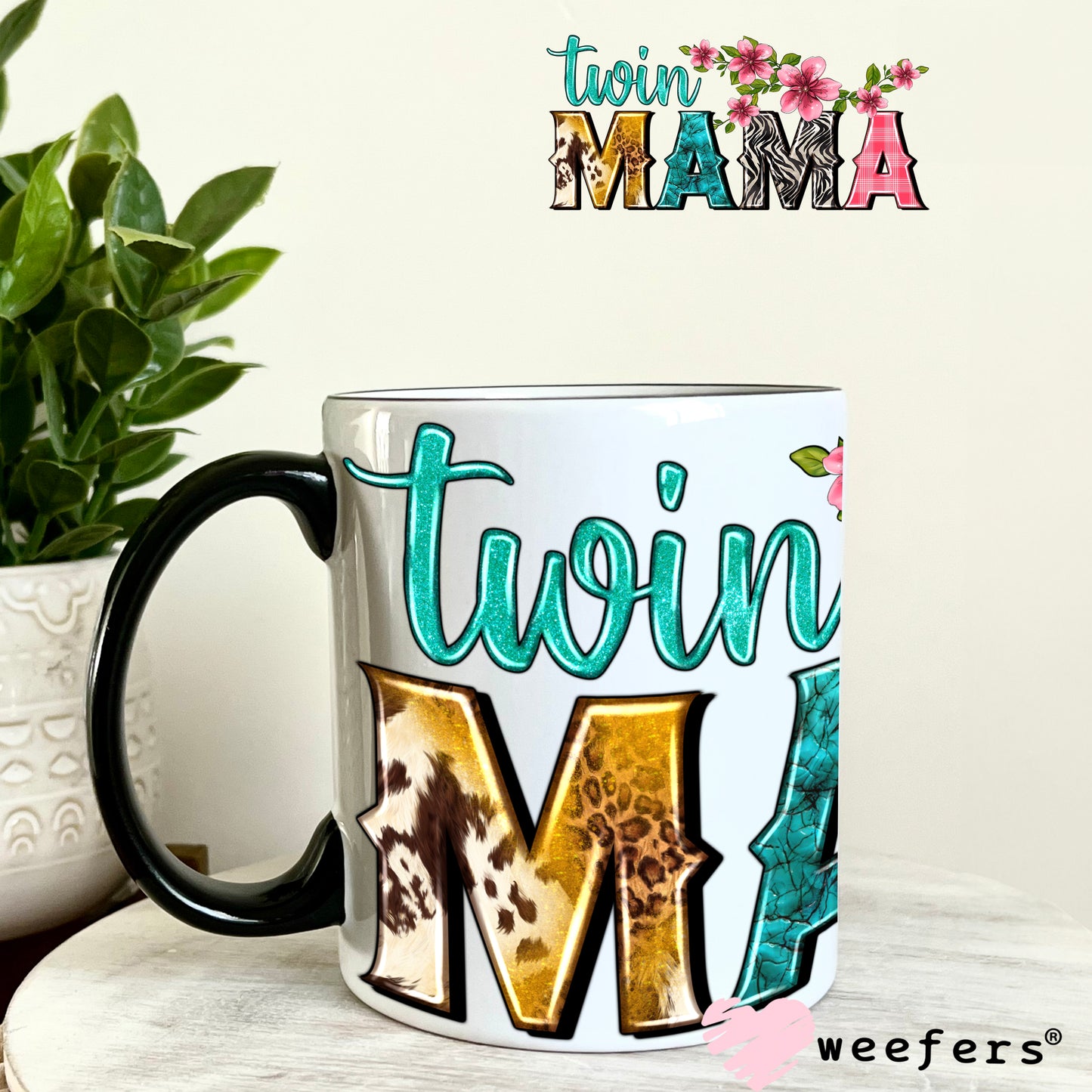 Twin Mama Western UV DTF Cup Wrap 11oz Coffee Mug Weefers