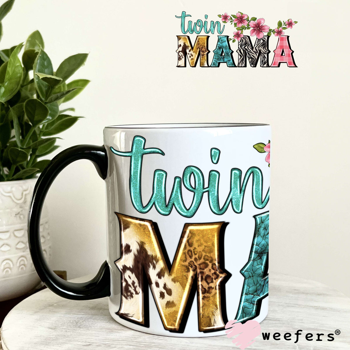 Twin Mama Western UV DTF Cup Wrap 11oz Coffee Mug Weefers