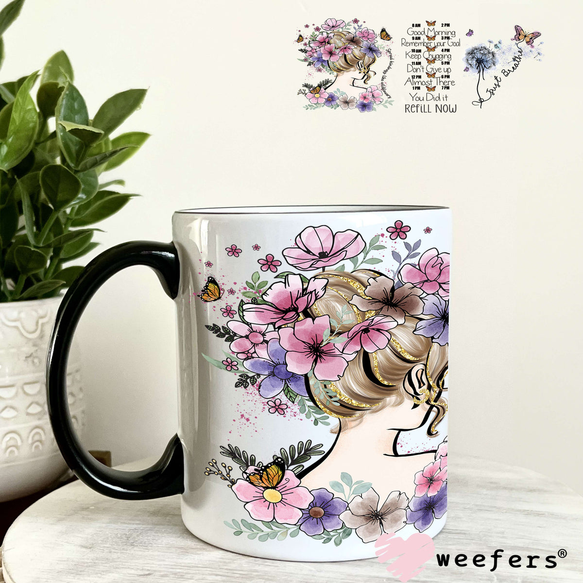 Daily Drink Water Reminder UV DTF Cup Wrap 11oz Coffee Mug Weefers