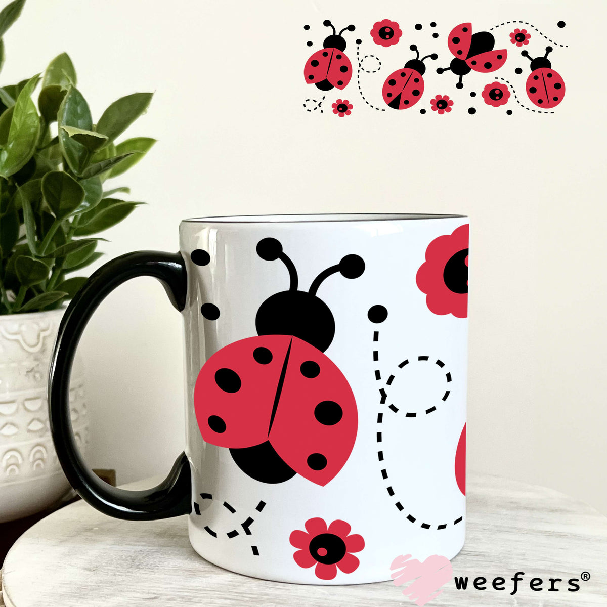 Lady Bug Friends UV DTF Cup Wrap 11oz Coffee Mug Weefers