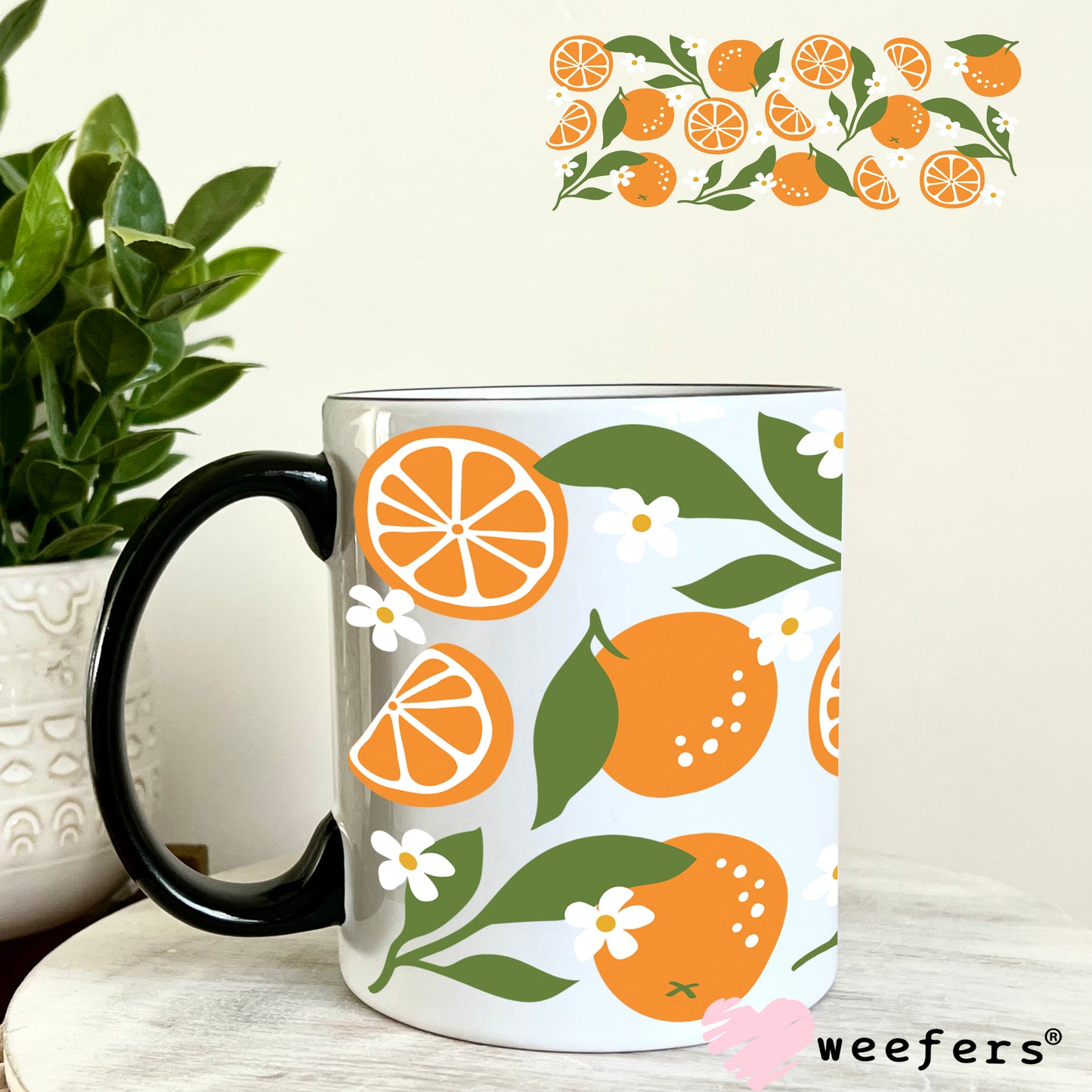 Orange Delight UV DTF Cup Wrap 11oz Coffee Mug Weefers