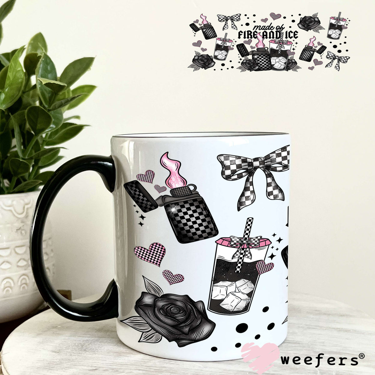 Made of Fire and Ice UV DTF Cup Wrap 11oz Coffee Mug Weefers