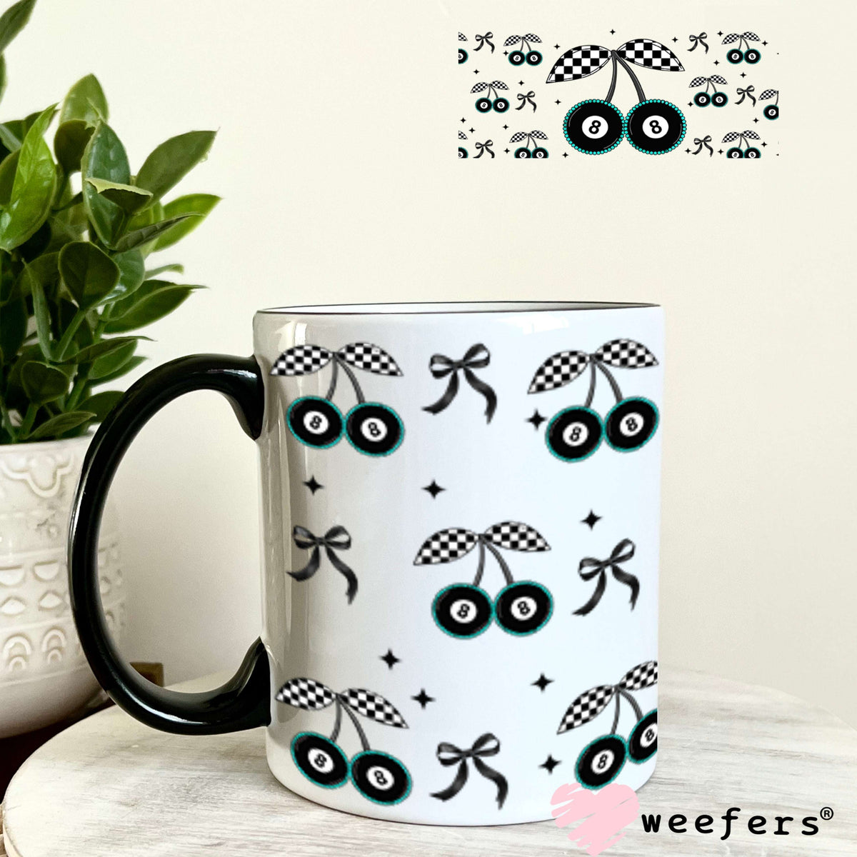 Cherry Eight Balls UV DTF Cup Wrap - WEEFERS EXCLUSIVE WRAP 11oz Coffee Mug Cup Wrap Weefers