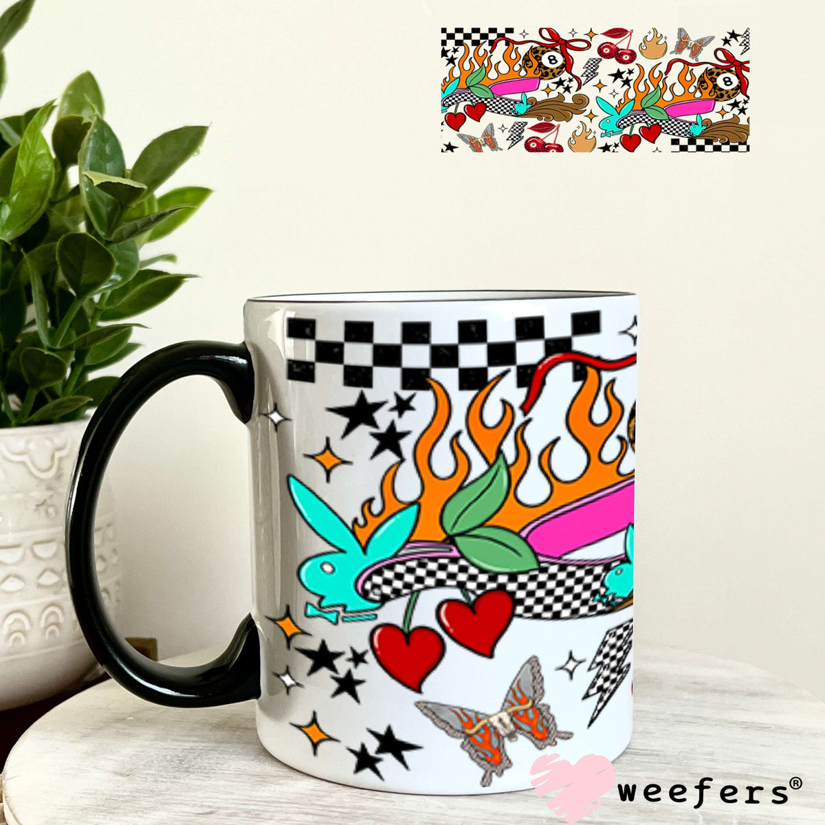 Cowgirl Spurs Leopard Eight Ball UV DTF Cup Wrap - WEEFERS EXCLUSIVE WRAP 11oz Coffee Mug Cup Wrap Weefers