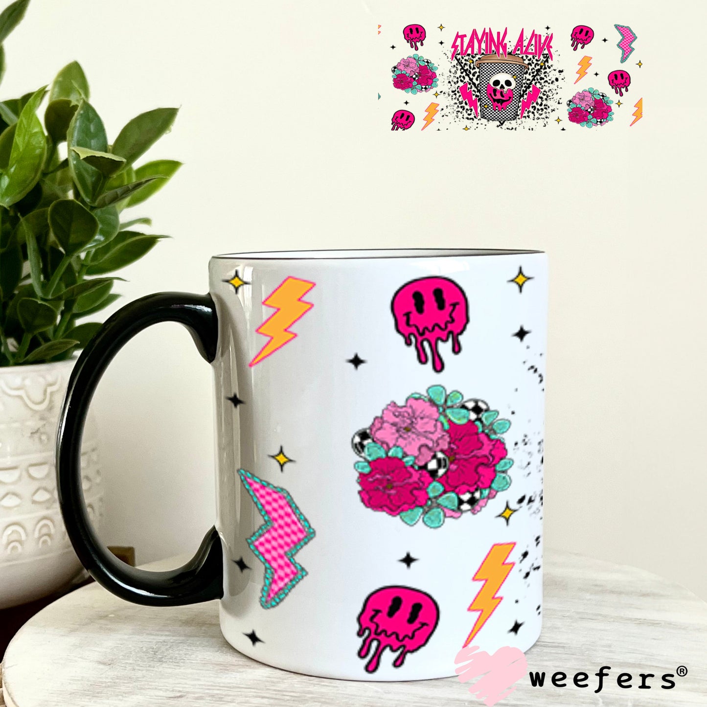 Staying Alive UV DTF Cup Wrap - WEEFERS EXCLUSIVE WRAP 11oz Coffee Mug Cup Wrap Weefers