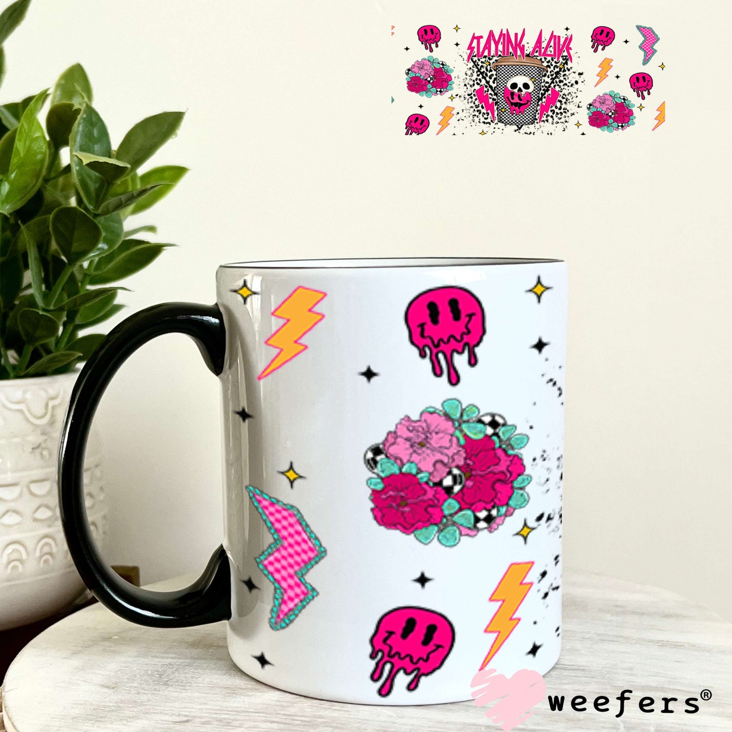 Staying Alive UV DTF Cup Wrap - WEEFERS EXCLUSIVE WRAP 11oz Coffee Mug Cup Wrap Weefers