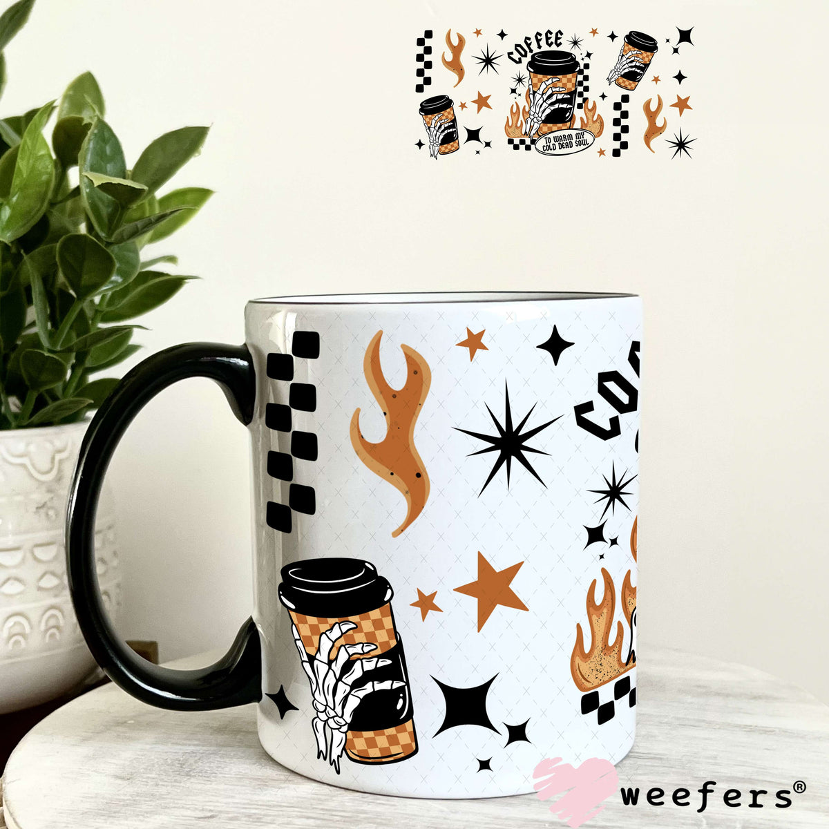 Coffee to Warm My Cold Soul UV DTF Cup Wrap 11oz Coffee Mug Weefers
