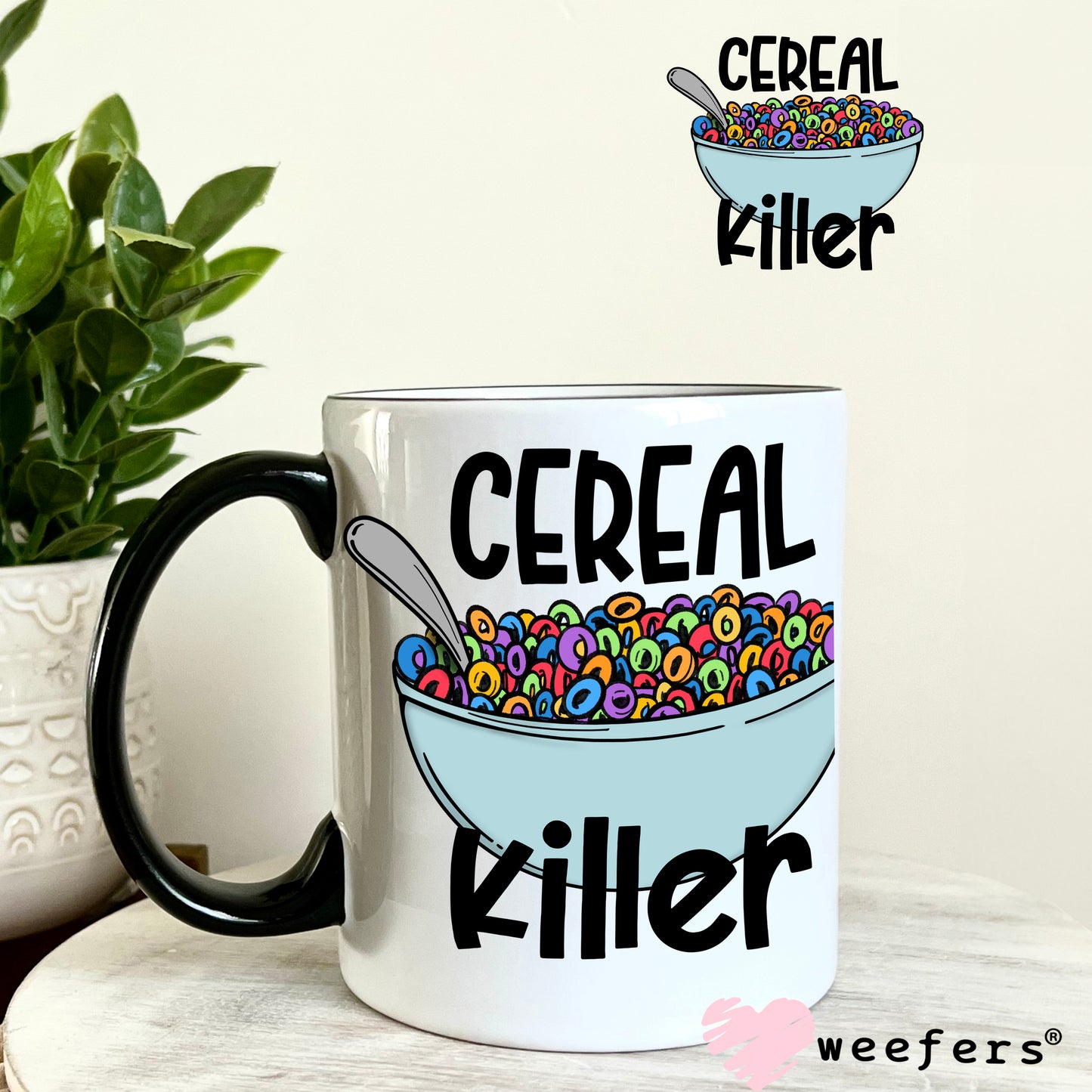 Cereal Killer UV DTF Decal 11oz Coffee Mug Weefers