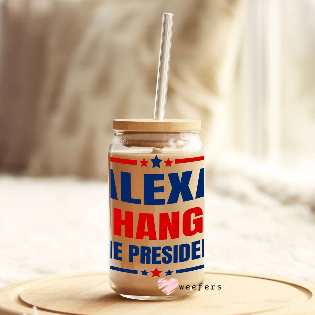 Alexa Change the President 16oz Libbey Glass Can UV DTF or Sublimation Wrap - Decal Weefers