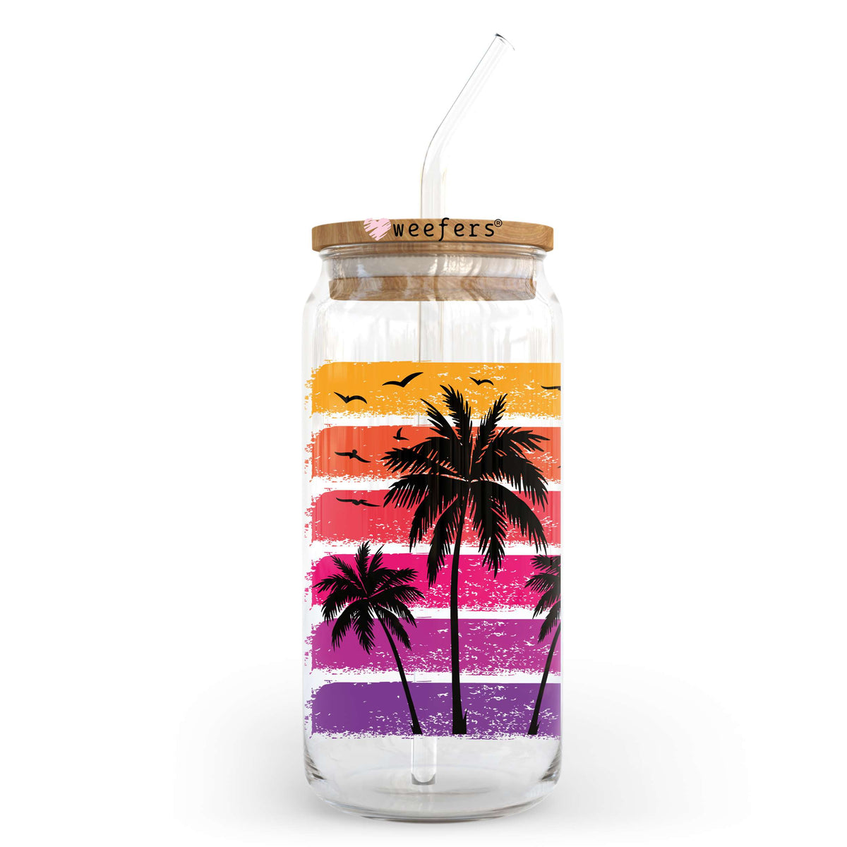 Summer Sunset 20oz Libbey Glass Can, 34oz Hip Sip, 40oz Tumbler, 24oz Cold Cup UV DTF or Sublimation Decal Transfer Weefers