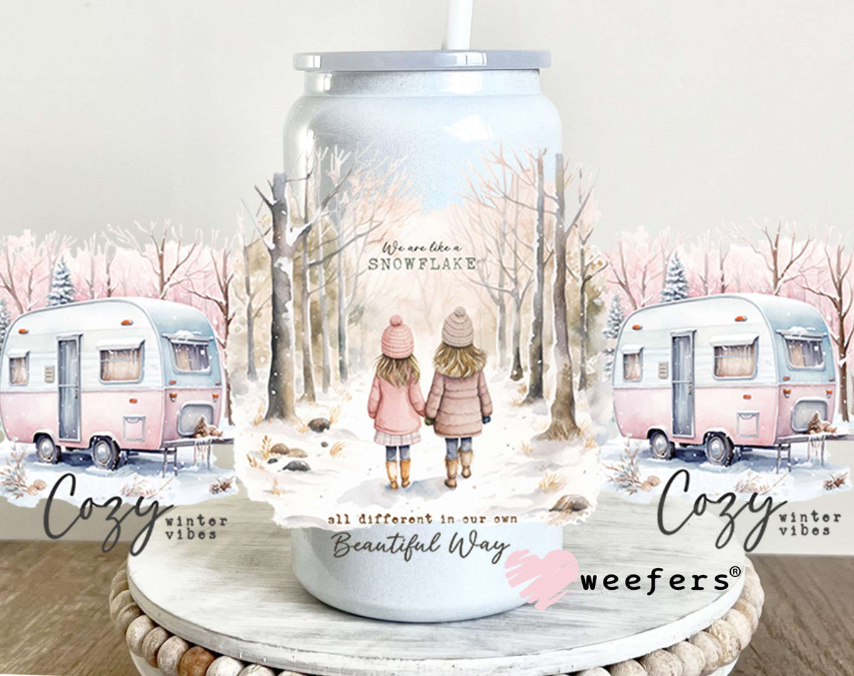 Cozy Winter Vibes Christmas UV DTF Cup Wrap 16oz Glass Can Generic Weefers