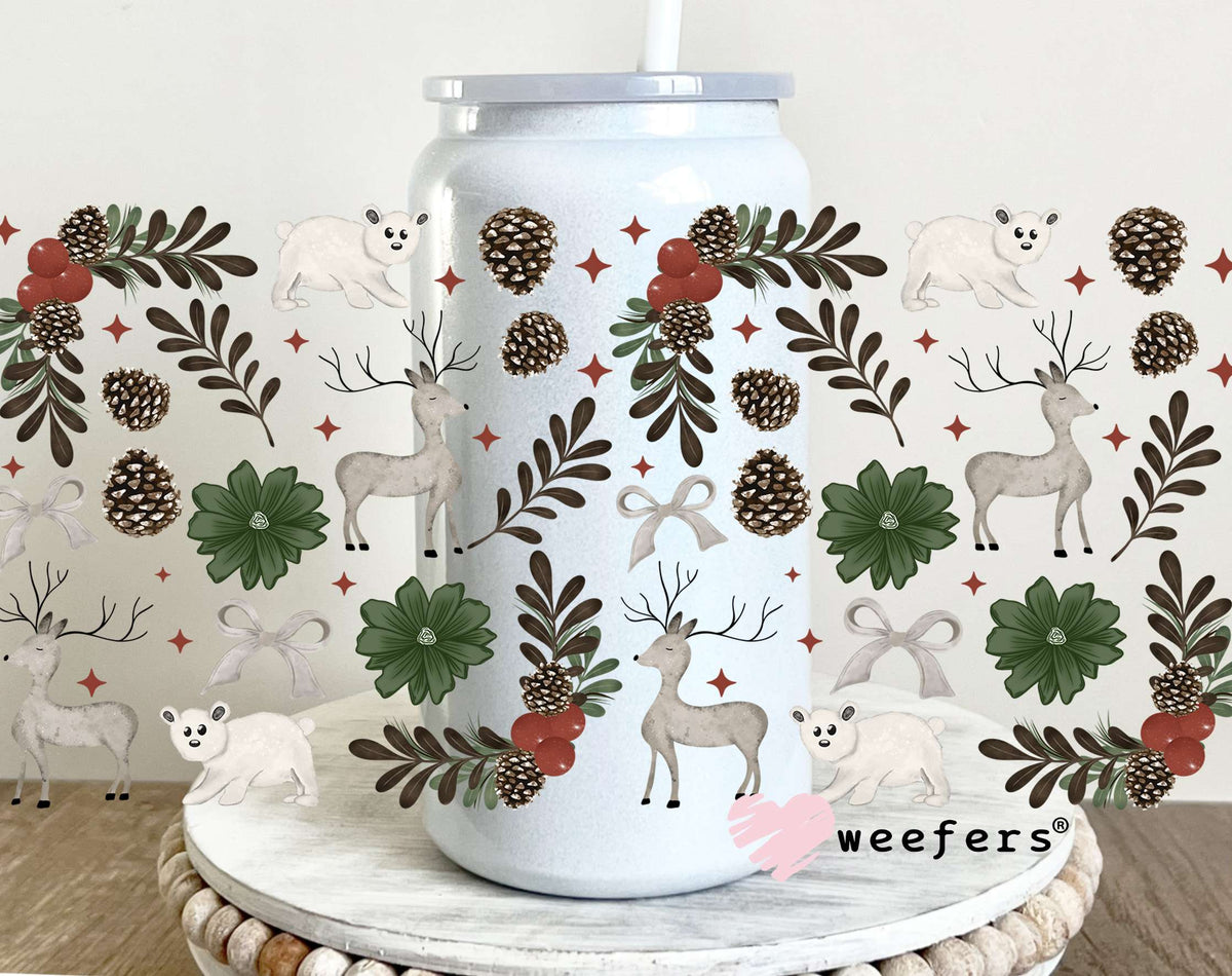 Christmas Winter Scene UV DTF Cup Wrap 16oz Glass Can Generic Weefers