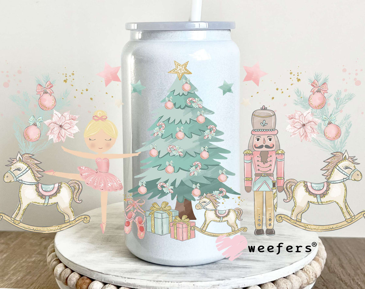 Christmas Nutcracker Pastels UV DTF Cup Wrap 16oz Glass Can Generic Weefers
