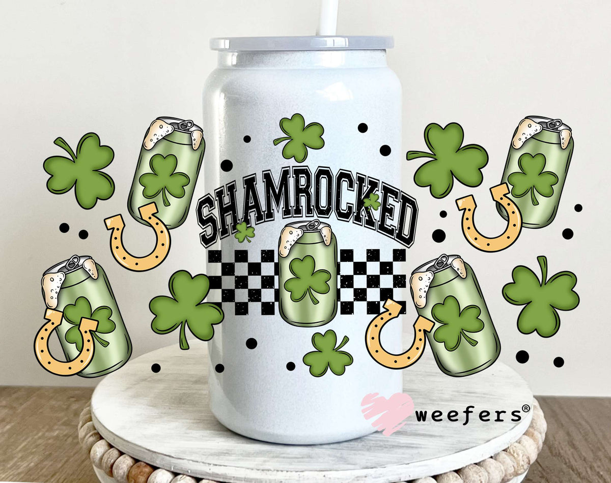 Shamrocked St. Patrick's Day UV DTF Cup Wrap 16oz Glass Can Generic Weefers