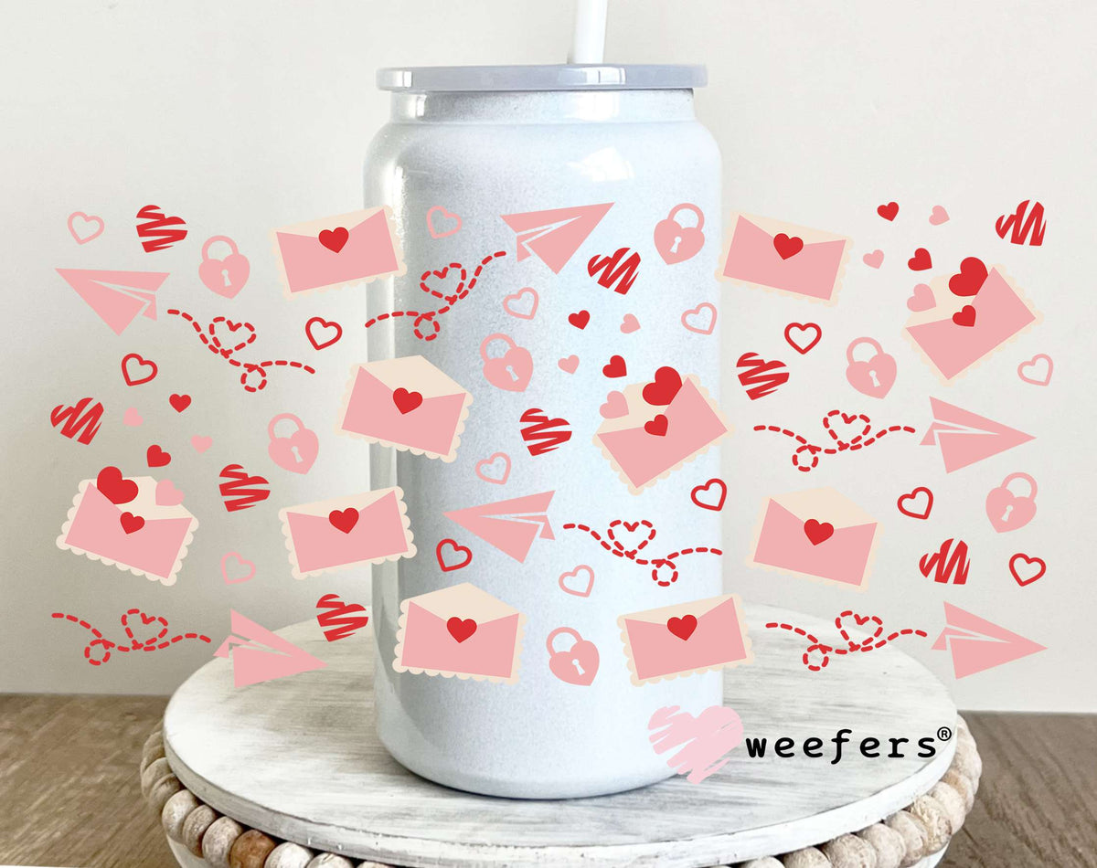 Love Letters UV DTF Cup Wrap 16oz Glass Can Generic Weefers