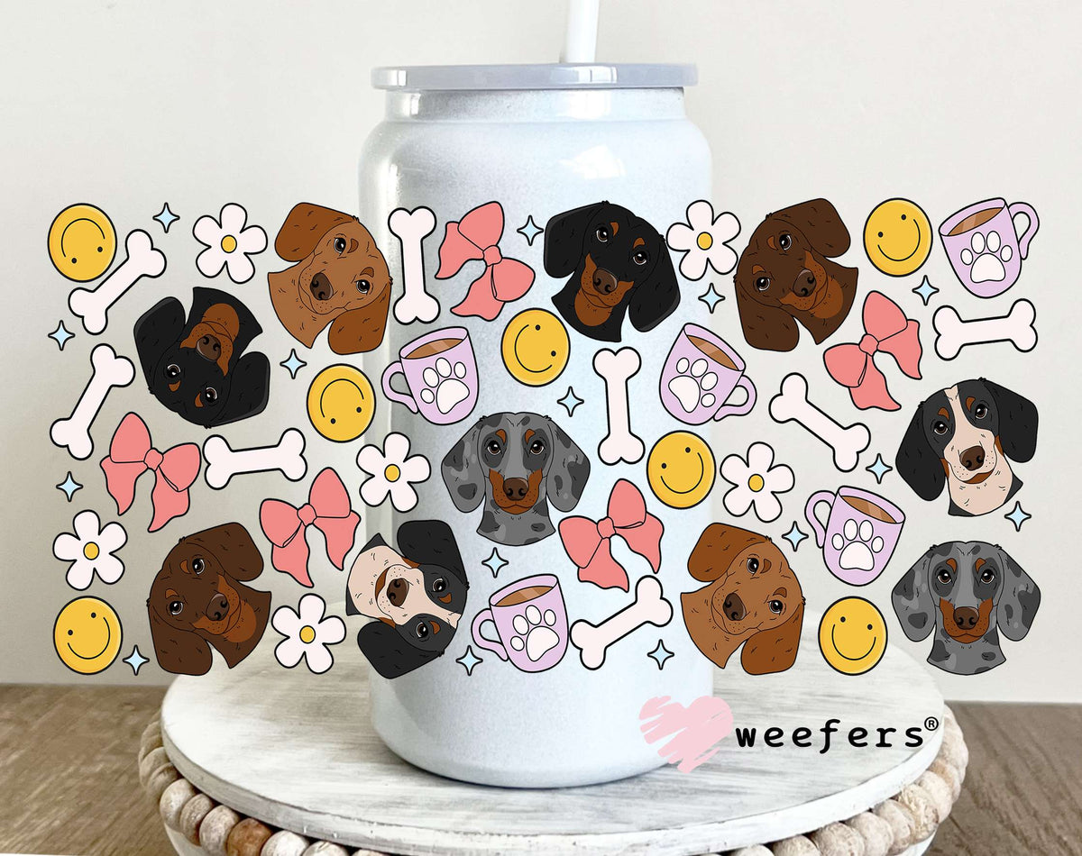 Dachshund Favorite Things UV DTF Cup Wrap 16oz Glass Can Generic Weefers