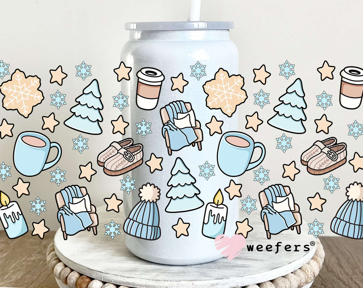 Cozy Winter Things UV DTF Cup Wrap 16oz Glass Can Generic Weefers