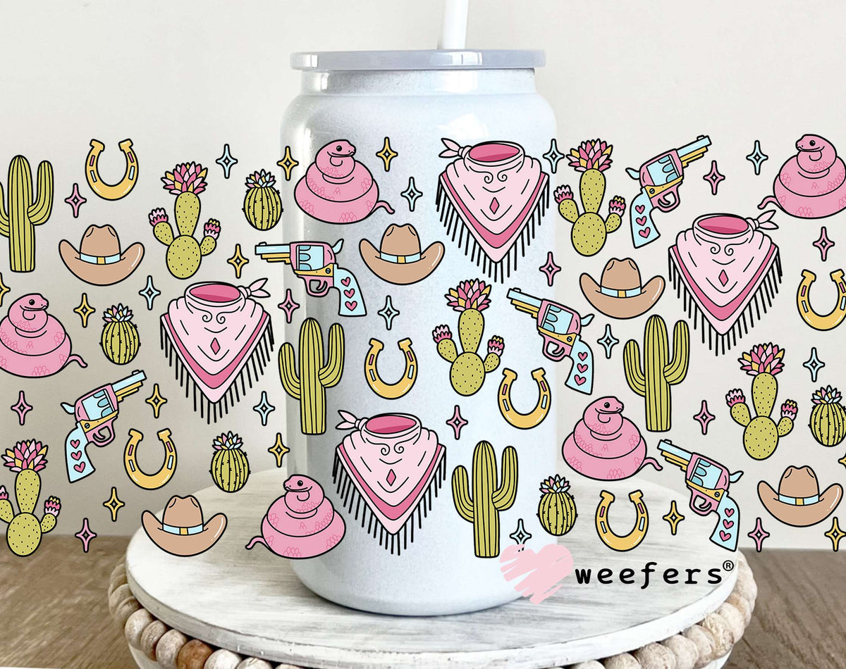 Cowgirl Things UV DTF Cup Wrap 16oz Glass Can Generic Weefers