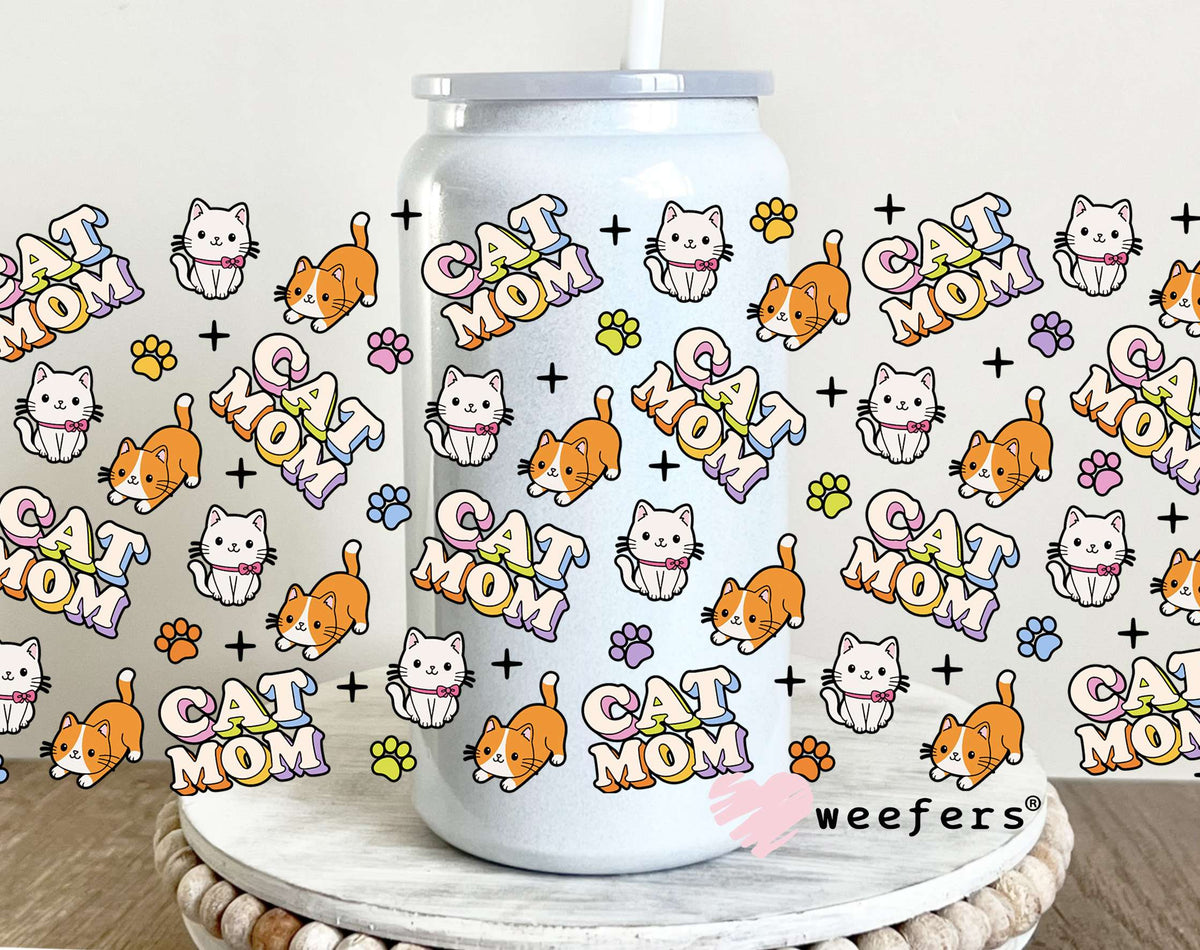 Cat Mom Corgi UV DTF Cup Wrap 16oz Glass Can Generic Weefers