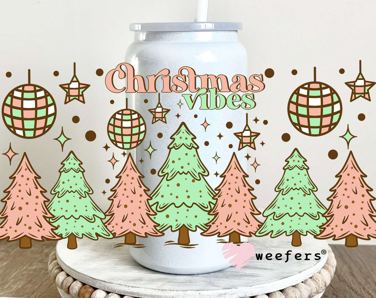 Christmas Vibes UV DTF Cup Wrap 16oz Glass Can Generic Weefers