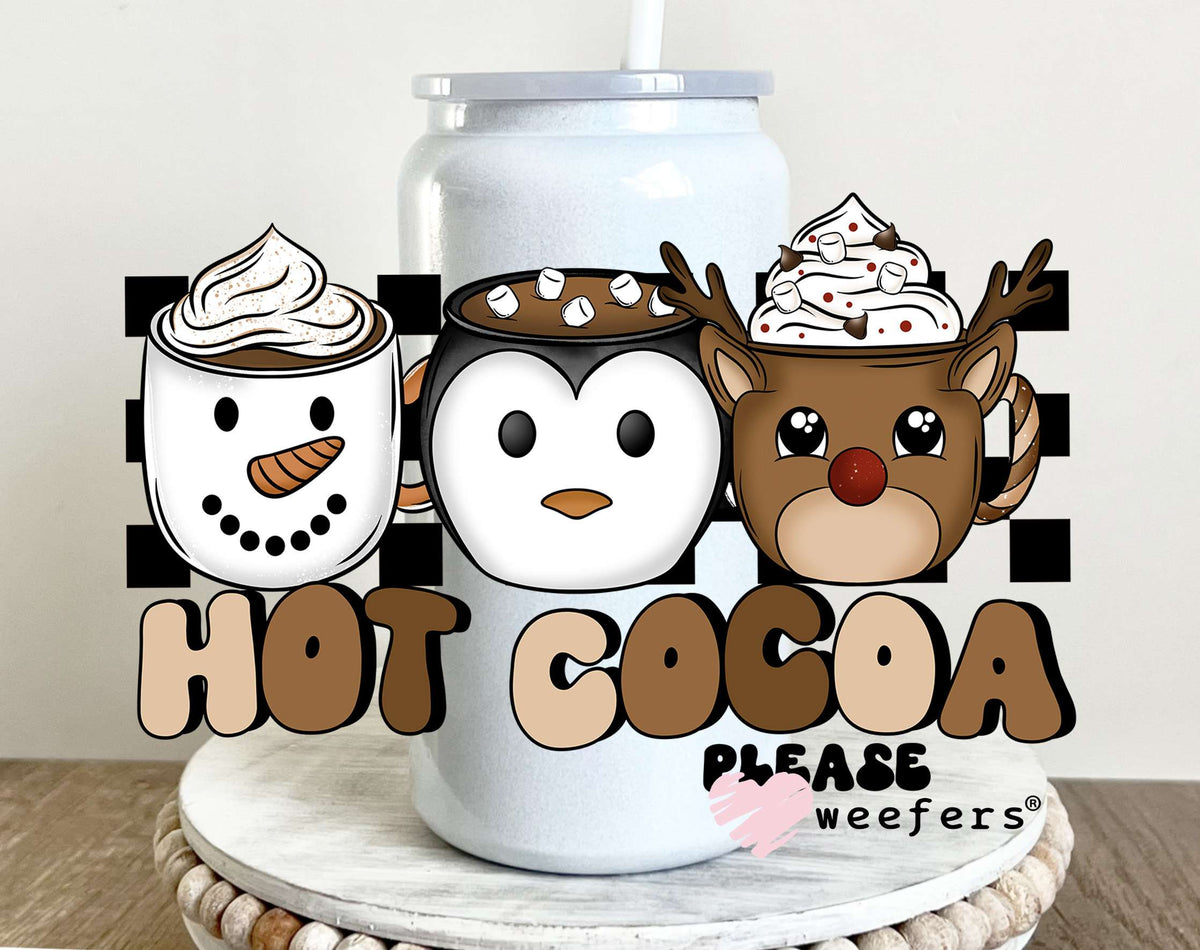 Hot Cocoa Trio UV DTF Decal 16oz Glass Can Generic Weefers