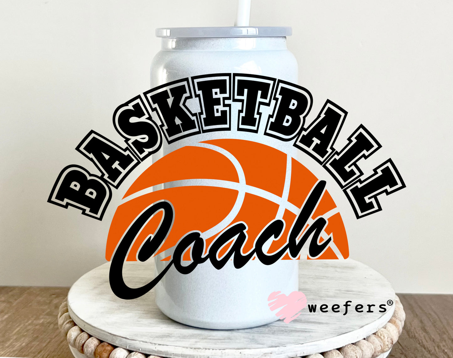 Basketball Coach UV DTF Decal 16oz Glass Can Generic Weefers