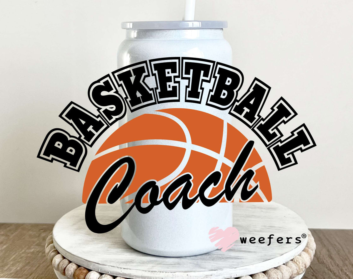 Basketball Coach UV DTF Decal 16oz Glass Can Generic Weefers