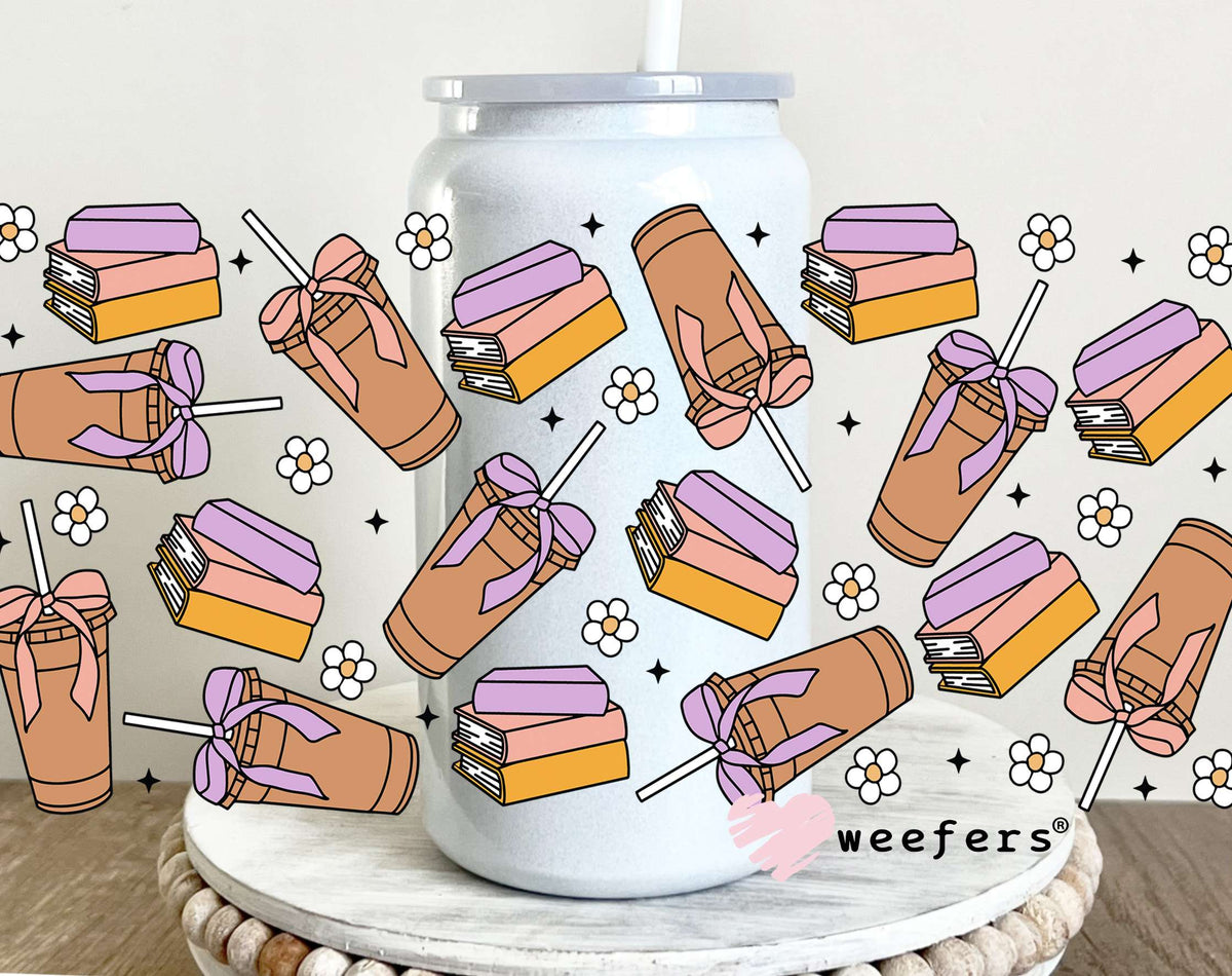 Coffee Books A Lovee UV DTF Cup Wrap 16oz Glass Can Generic Weefers