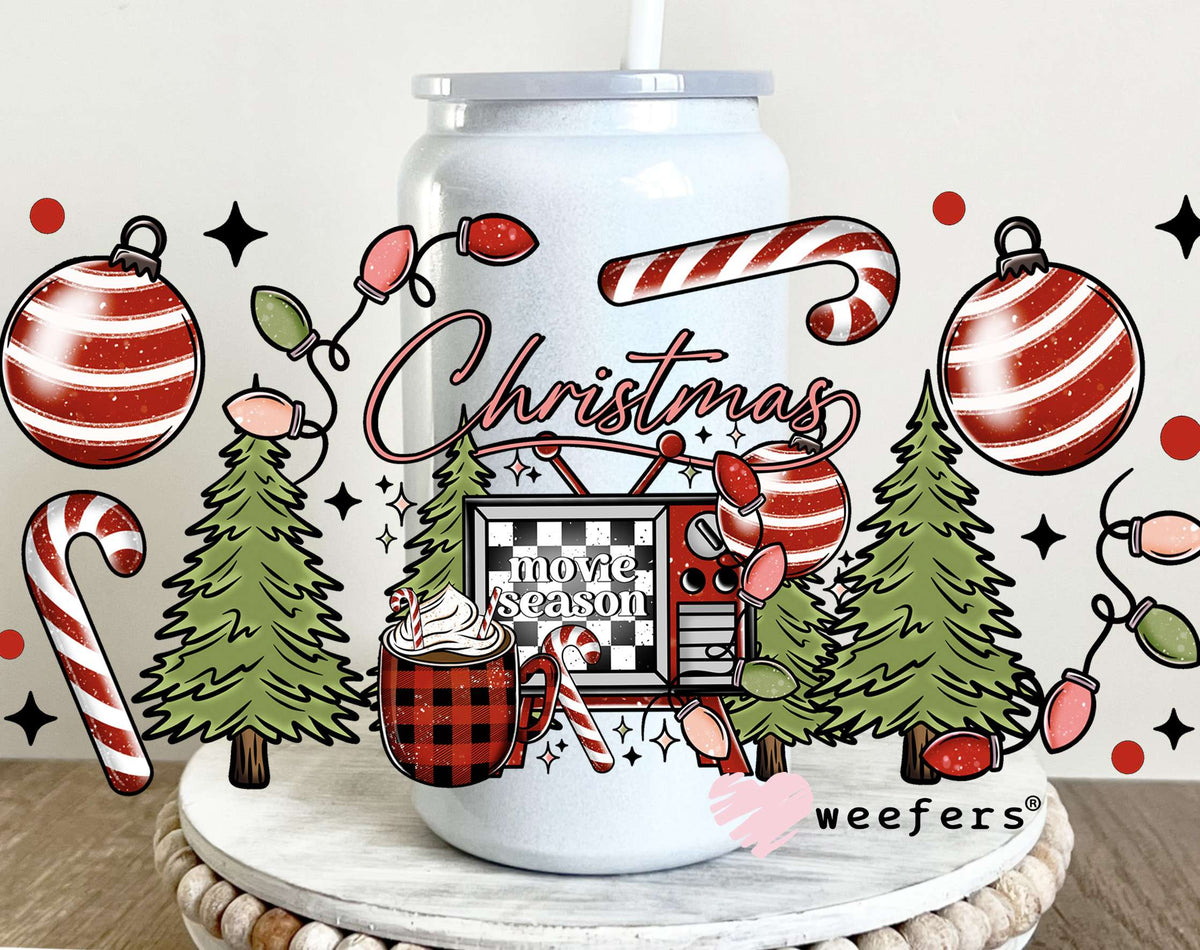 Christmas Movies UV DTF Cup Wrap 16oz Glass Can Generic Weefers