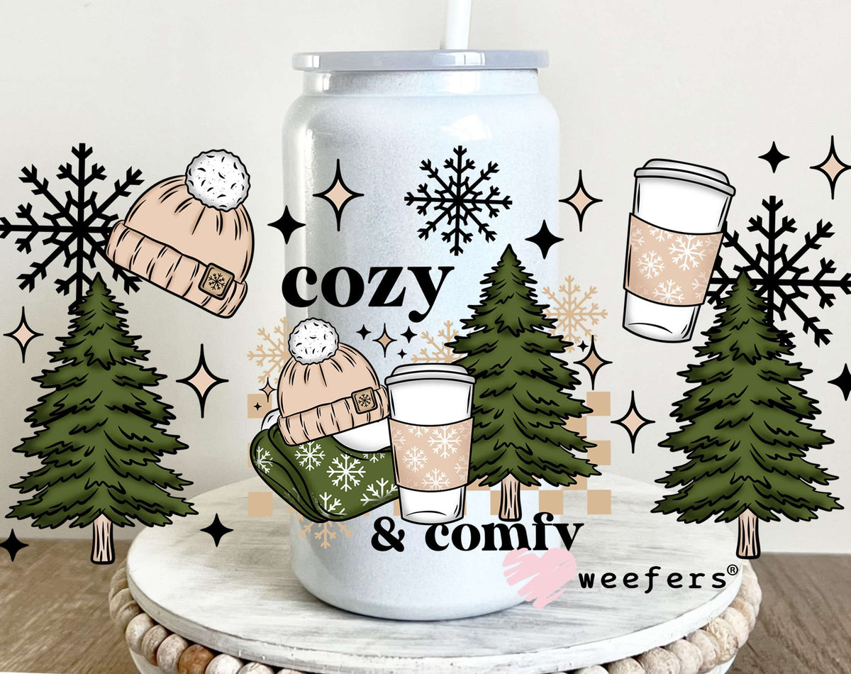 Cozy and Comfy UV DTF Cup Wrap 16oz Glass Can Generic Weefers