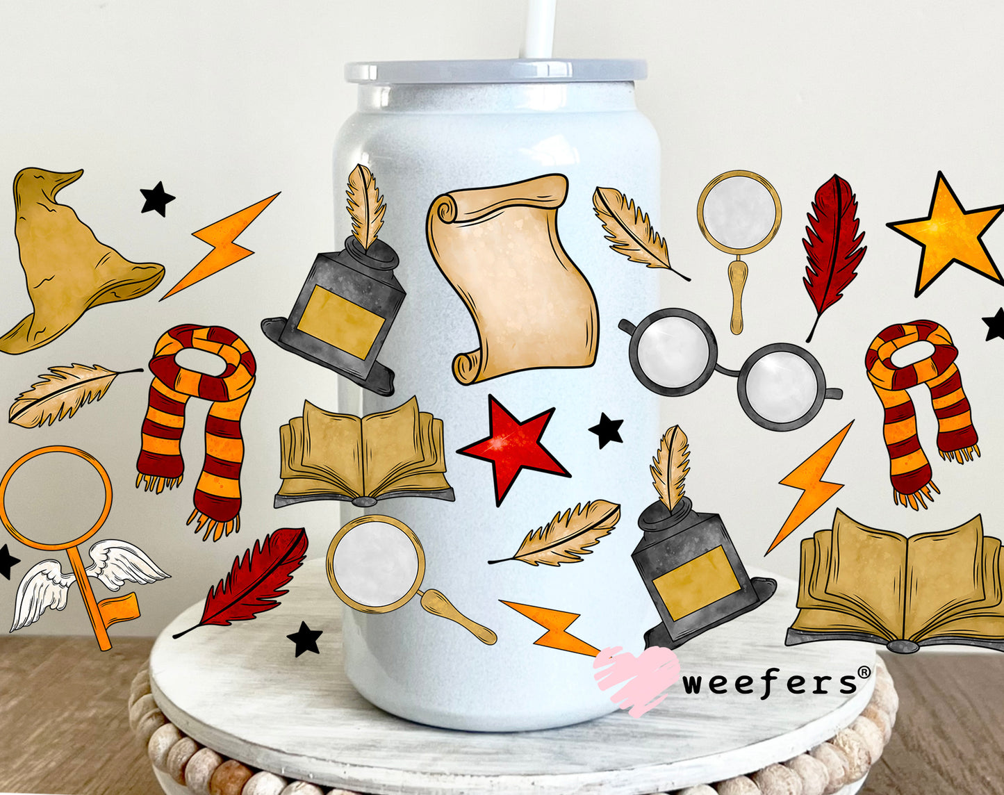 HP Favorite Things UV DTF Cup Wrap 16oz Glass Can Generic Weefers