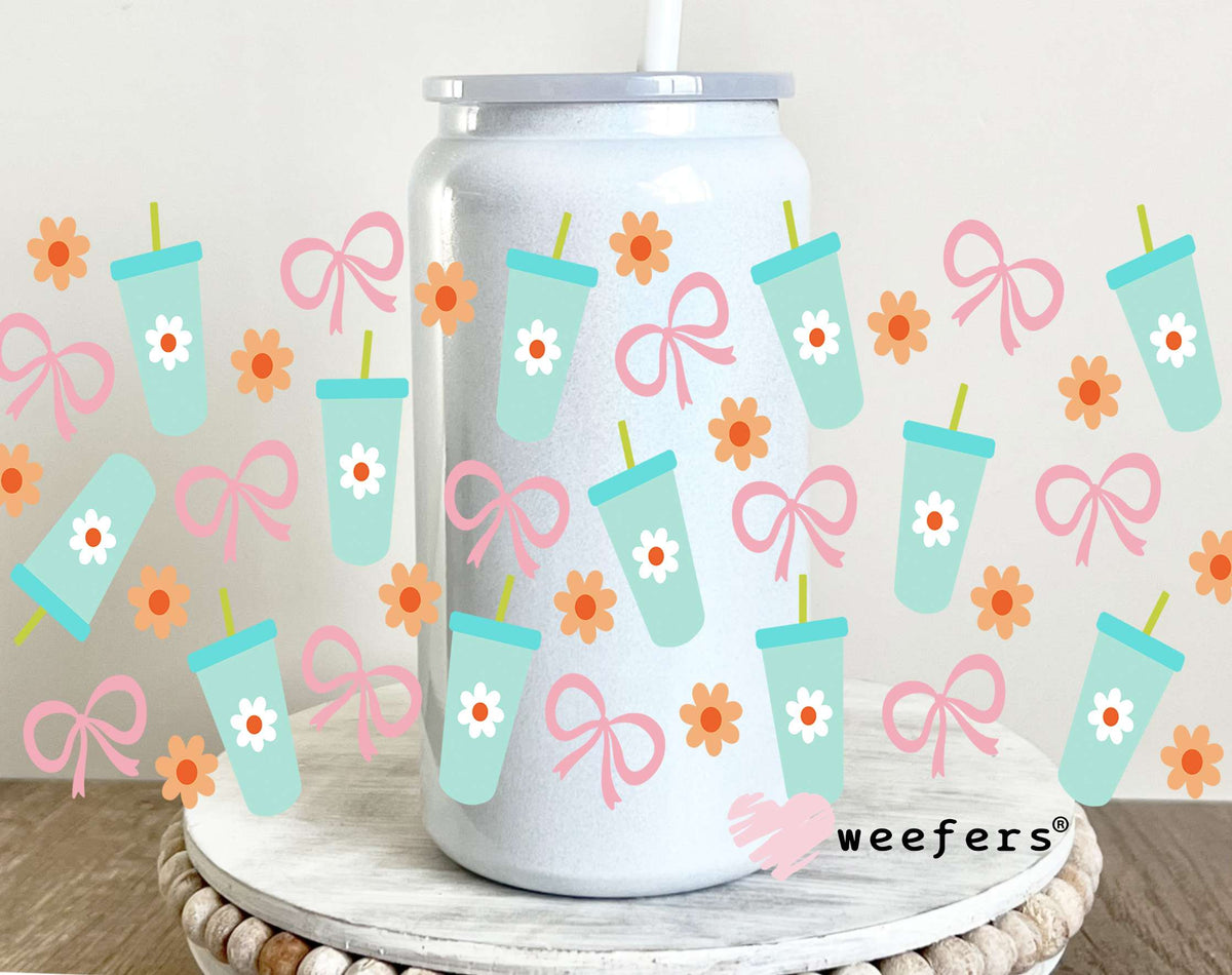 City Girl Coquette UV DTF Cup Wrap 16oz Glass Can Generic Weefers