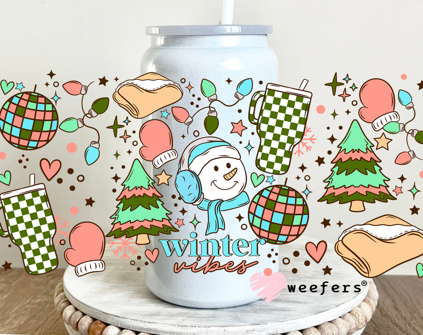 Favorite Winter Things UV DTF Cup Wrap 16oz Glass Can Generic Weefers