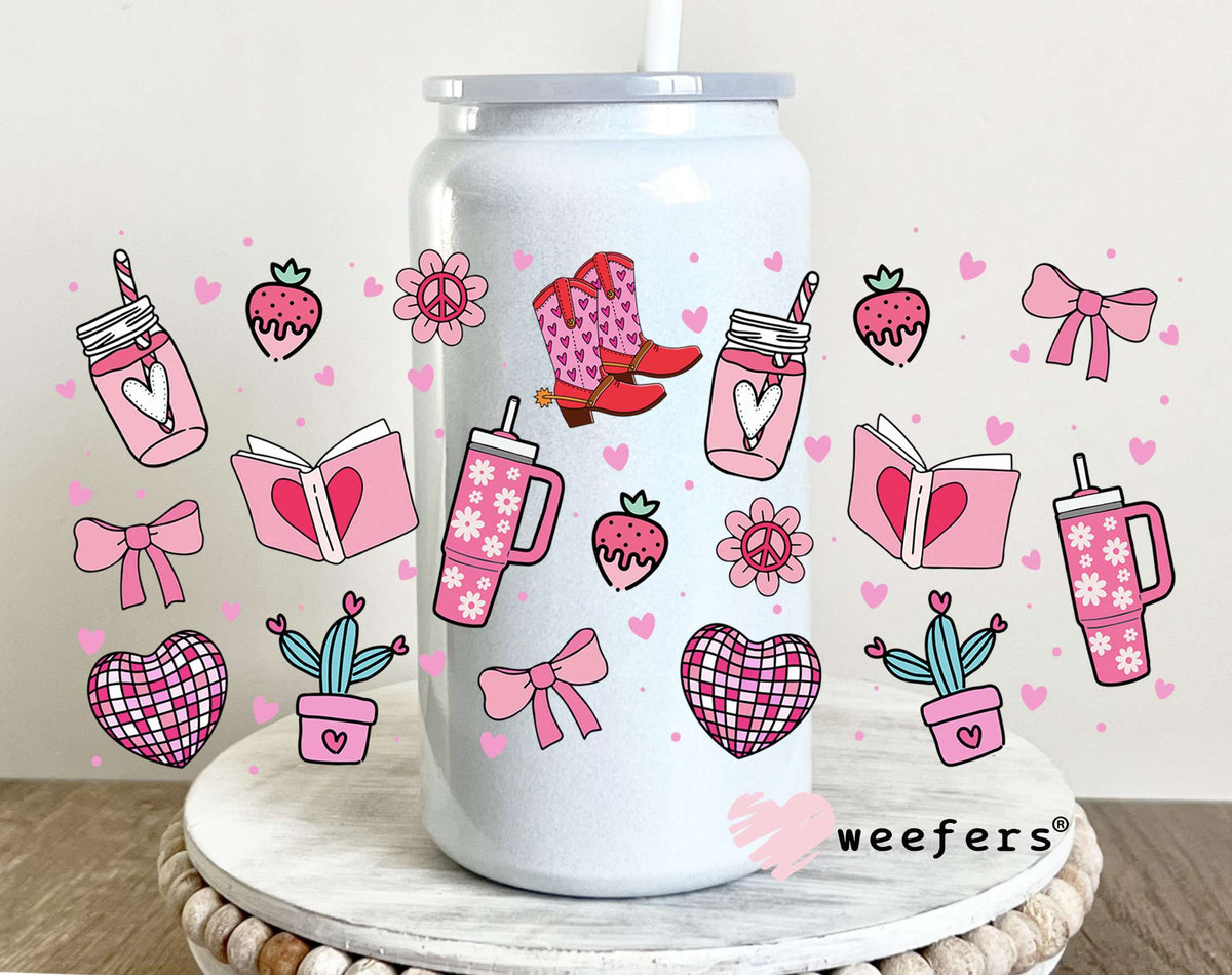 Cowgirl Favorite Things UV DTF Cup Wrap 16oz Glass Can Generic Weefers