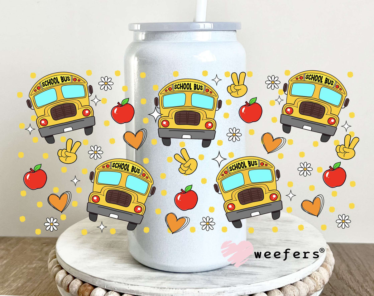 Bus Driver Apples UV DTF Cup Wrap 16oz Glass Can Generic Weefers