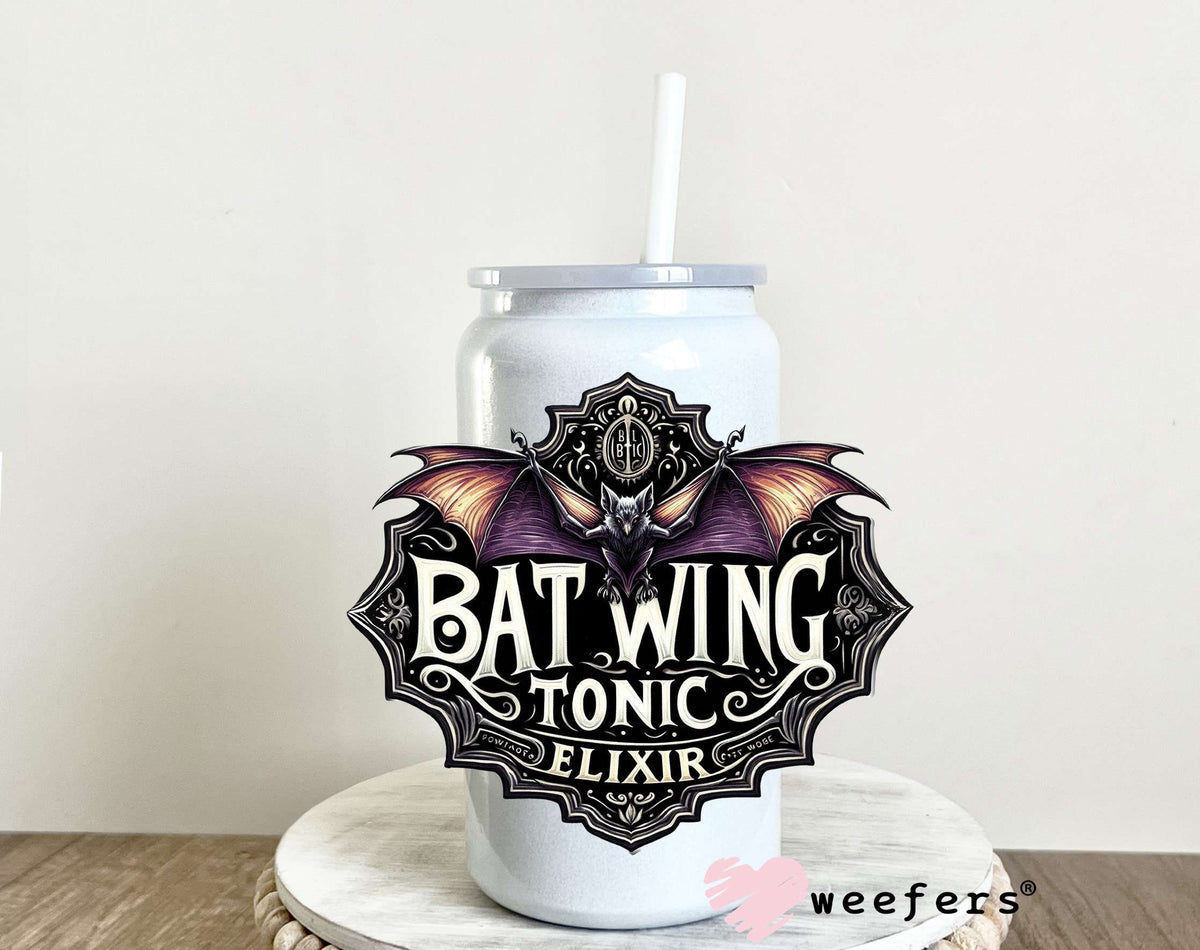 Bat Wing Tonic UV DTF Decal 16oz Glass Can Generic Weefers