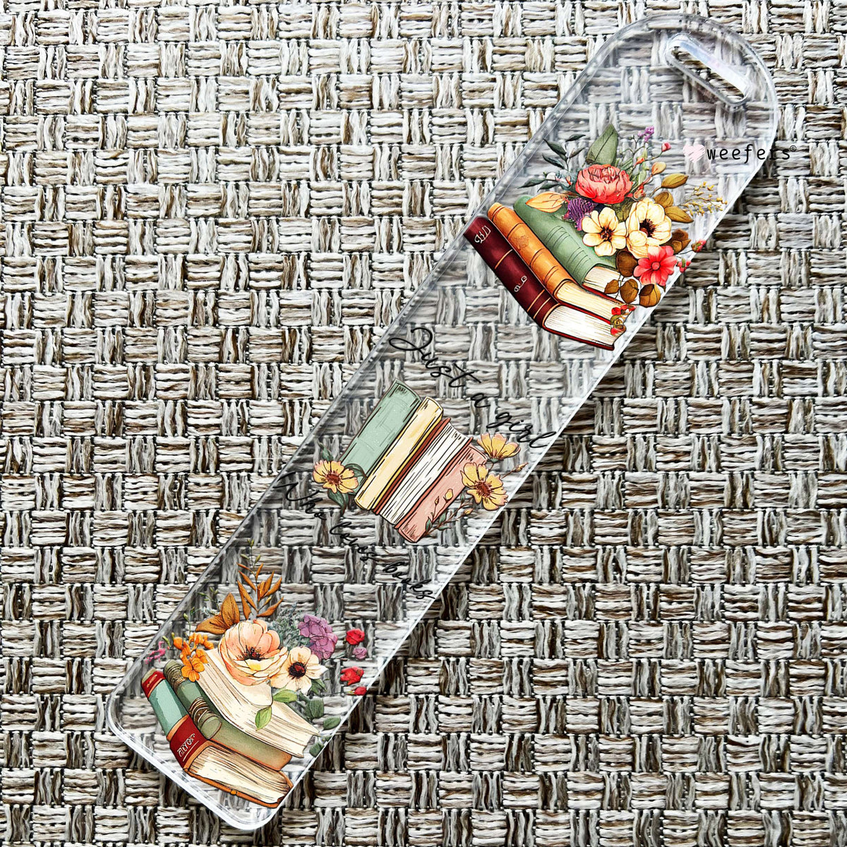 Just A Girl Who Loves Books Bookmark UV DTF Decal Weefers