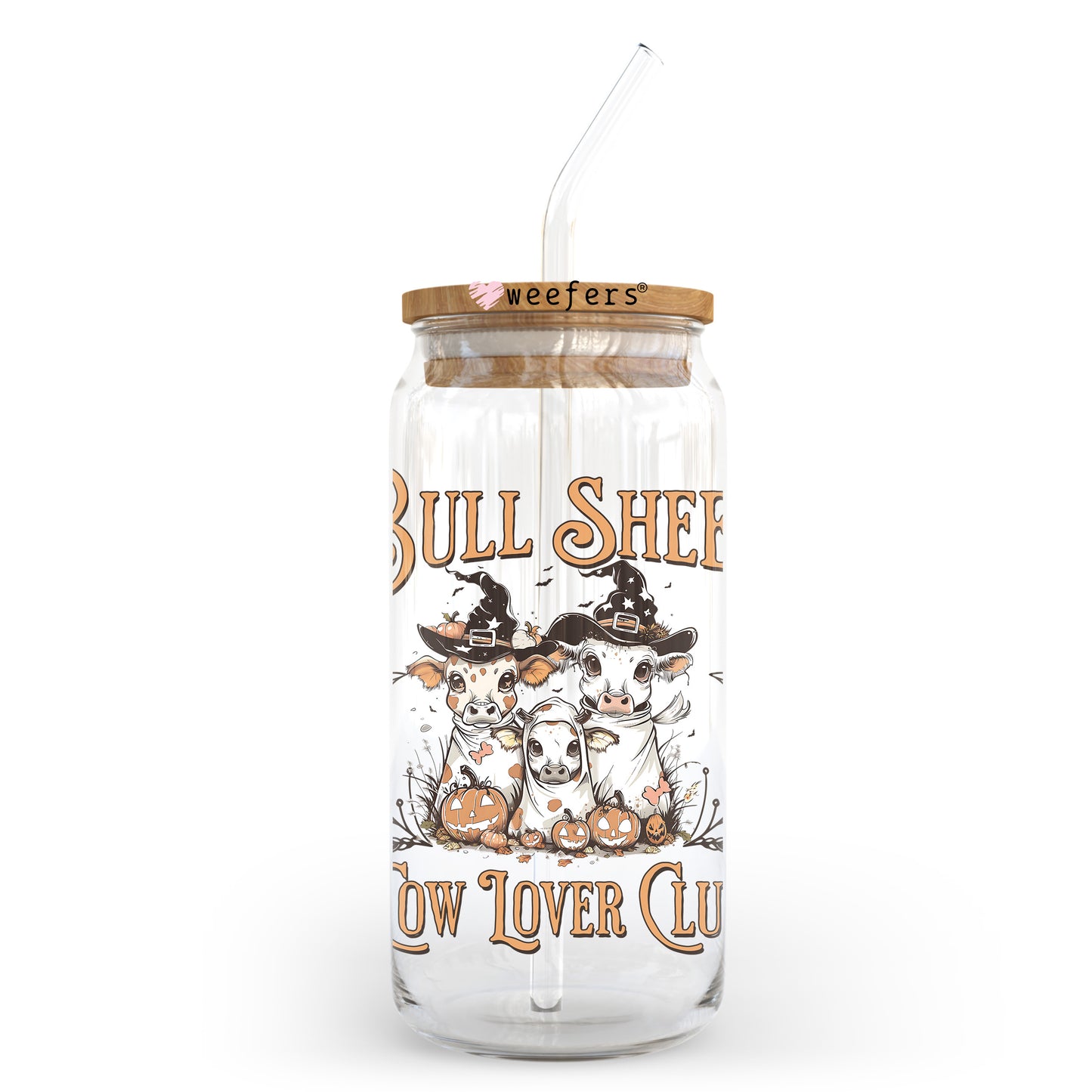 Bull Sheet Cow Lover Club 20oz Libbey Glass Can, 34oz Hip Sip, 40oz Tumbler, 24oz Cold Cup UV DTF or Sublimation Decal Transfer Weefers