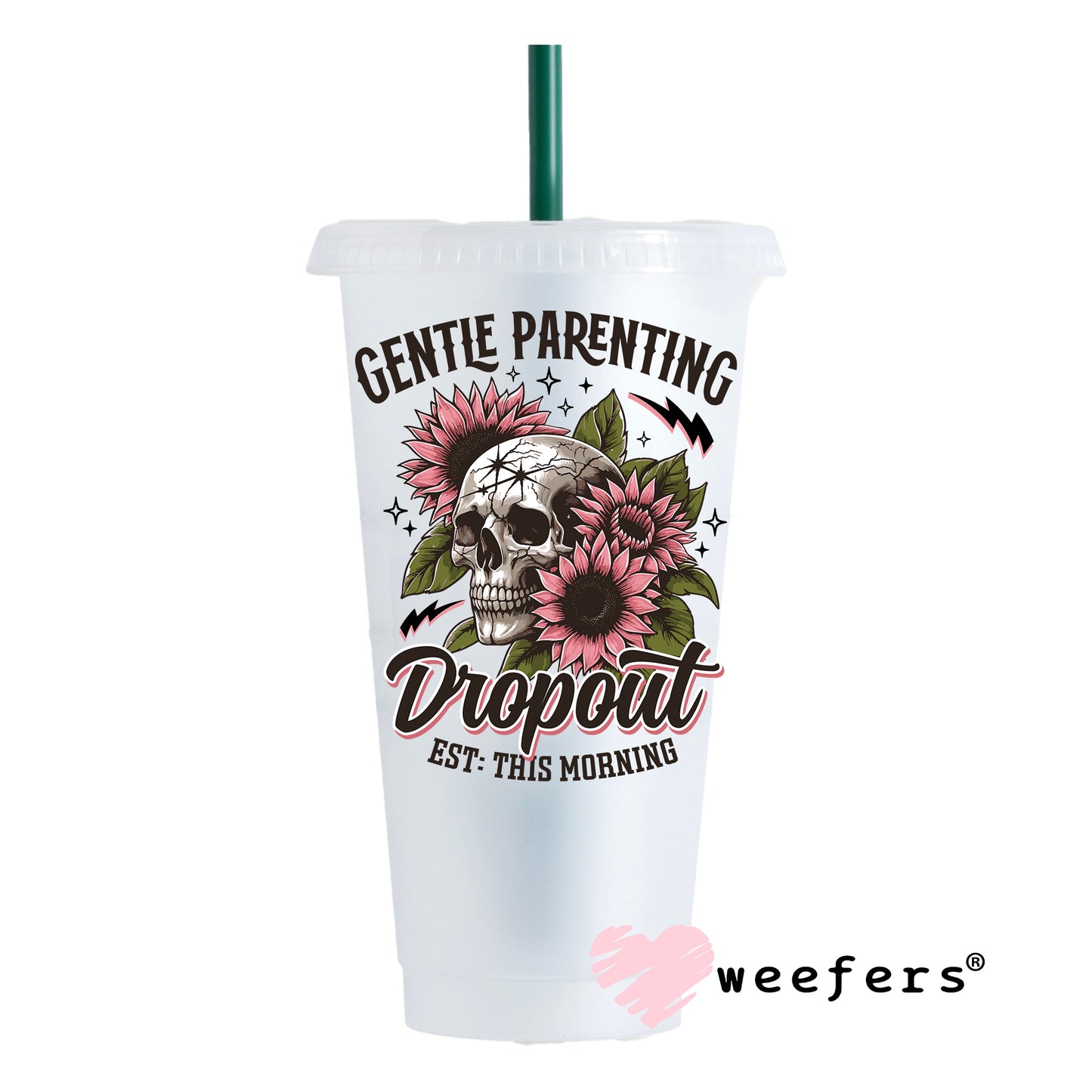 Gentle Parenting Dropout UV DTF Decal 24oz Cold Cup Weefers