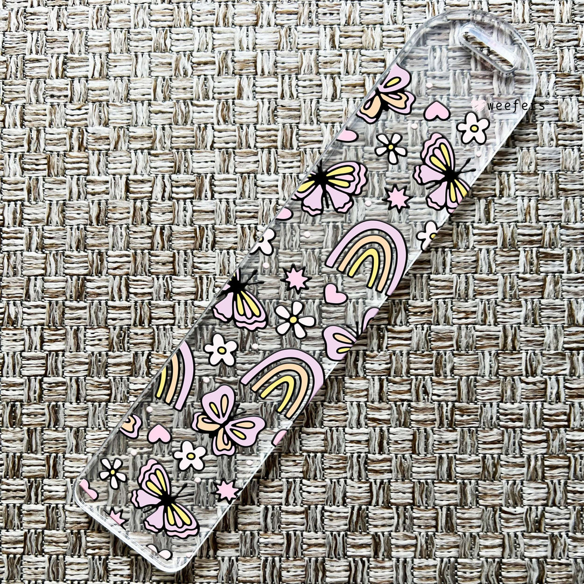 Butterflies And Rainbows Bookmark UV DTF Decal Weefers