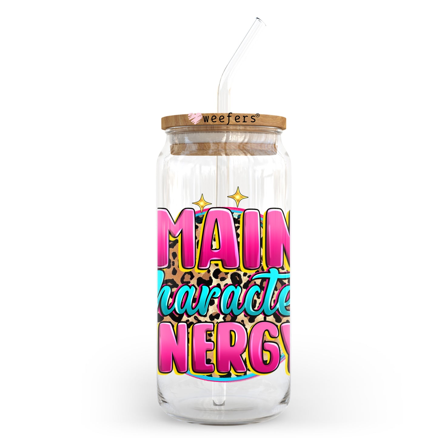 Main Character Energy 20oz Libbey Glass Can UV DTF or Sublimation Wrap - Decal Transfer Weefers