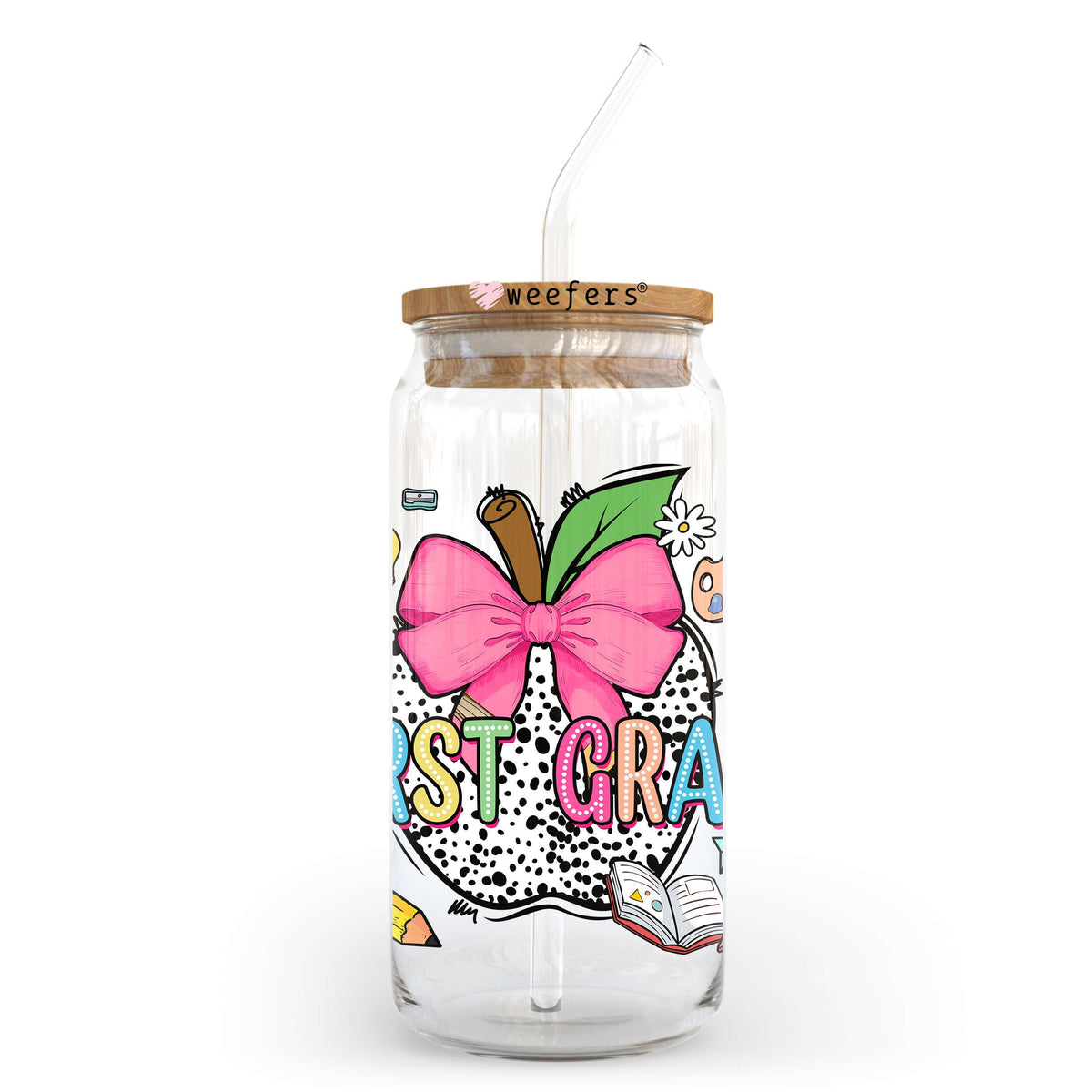 First Grade 20oz Libbey Glass Can, 34oz Hip Sip, 40oz Tumbler, 24oz Cold Cup UV DTF or Sublimation Decal Transfer Weefers