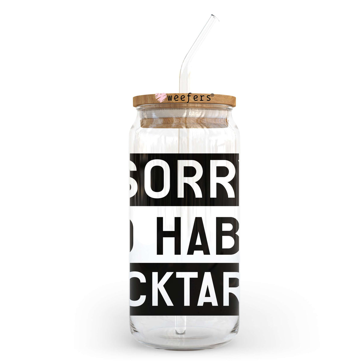 Sorry No Hablo Fucktardo Black 20oz Libbey Glass Can, 34oz Hip Sip, 40oz Tumbler, 24oz Cold Cup UV DTF or Sublimation Decal Transfer Weefers