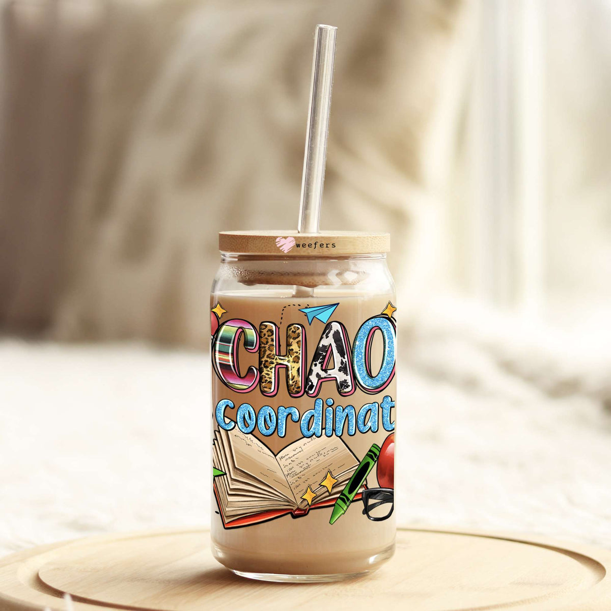 Chaos Coordinator 16oz Libbey Glass Can UV DTF or Sublimation Wrap - Decal Weefers