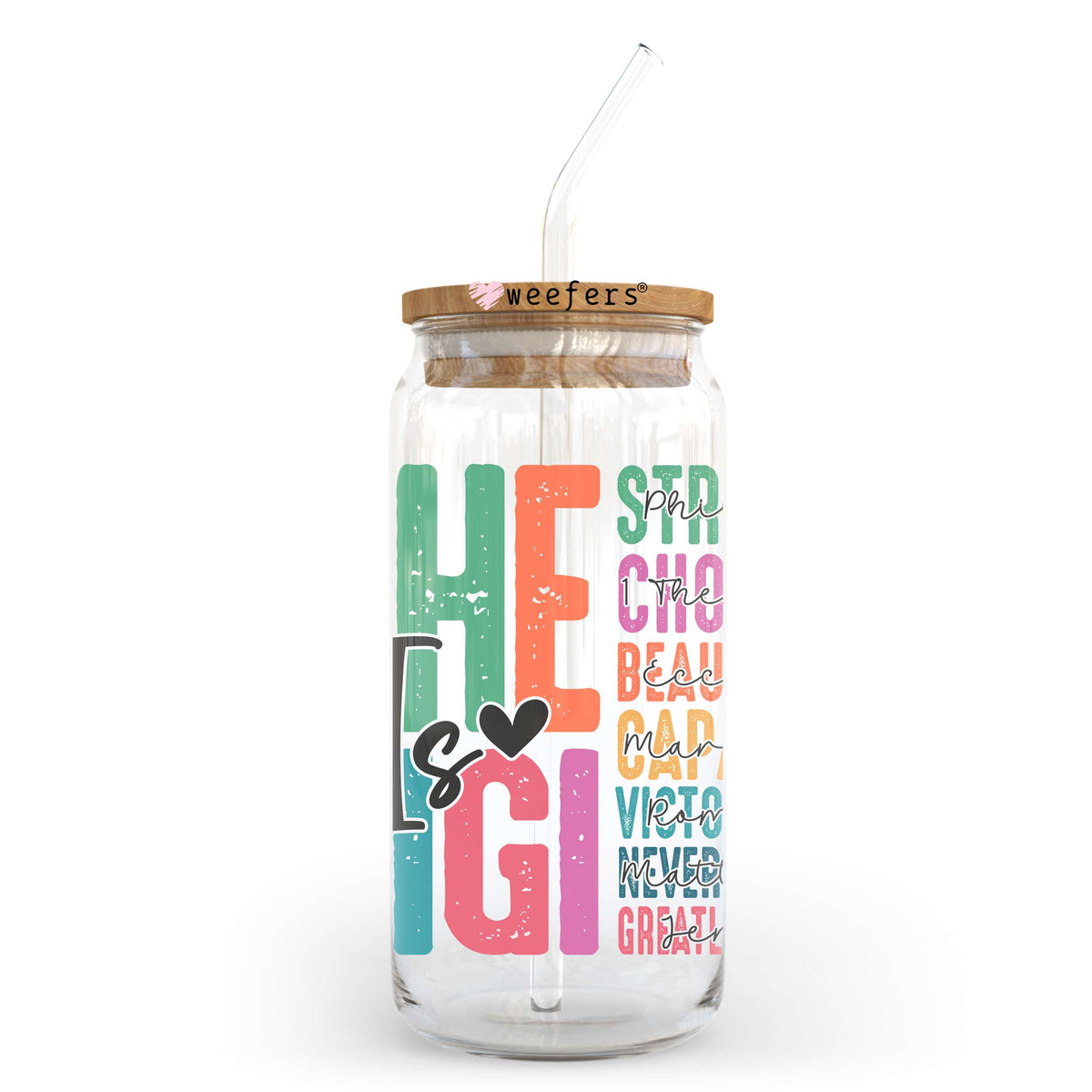 She Is Gigi Christian 20oz Libbey Glass Can UV DTF or Sublimation Wrap - Decal Weefers