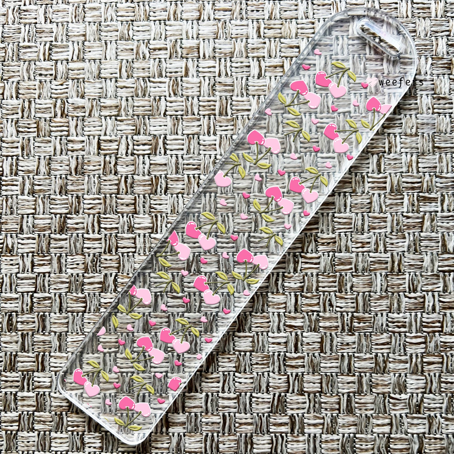 Cherry Hearts Bookmark UV DTF Decal Weefers