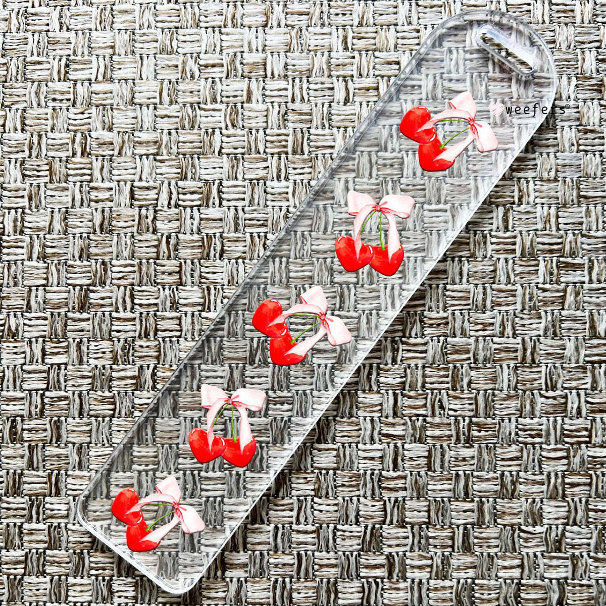 Coquette Cherries Bookmark UV DTF Decal Weefers