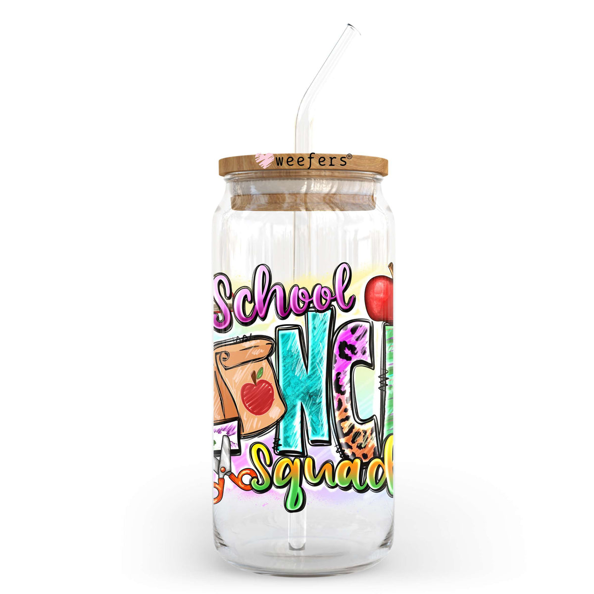 School Lunch Squad 20oz Libbey Glass Can, 34oz Hip Sip, 40oz Tumbler, 24oz Cold Cup UV DTF or Sublimation Decal Transfer Weefers