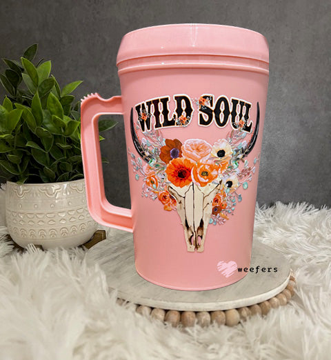 Wild Soul 34oz Hip Sip Mega Mug Trucker Mug, Funny Wife Cup, Friend Birthday Gift, Sarcastic Quotes Gift